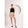 Women'S Mini Skirt Cream Tiered Ruffle Mini Skirt Supplier